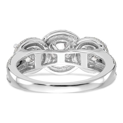 14K White Gold Diamond Halo Engagement Ring Semi-Mount – view 5