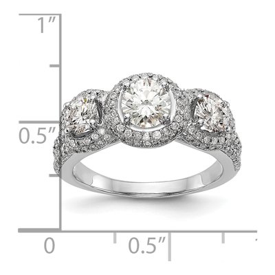 14K White Gold Diamond Halo Engagement Ring Semi-Mount – view 8