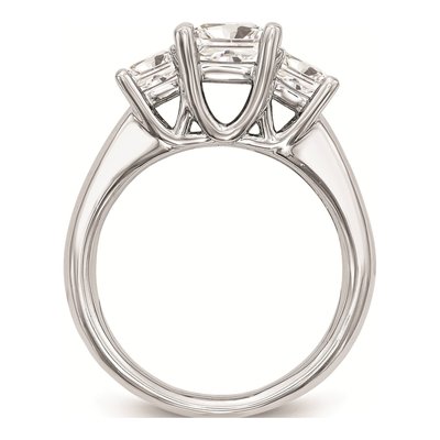 14K White Gold 3-Stone Engagement Ring Mounting – view 3