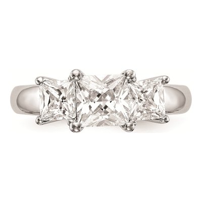 14K White Gold 3-Stone Engagement Ring Mounting – view 5
