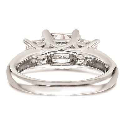 14K White Gold 3-Stone Engagement Ring Mounting – view 6