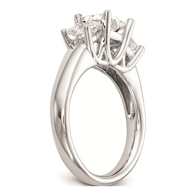 14K White Gold 3-Stone Engagement Ring Mounting – view 7