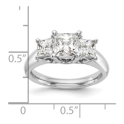 14K White Gold 3-Stone Engagement Ring Mounting – view 8