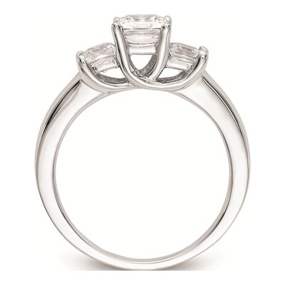 14K White Gold 3-Stone Diamond Setting Engagement Ring Mounting – view 3