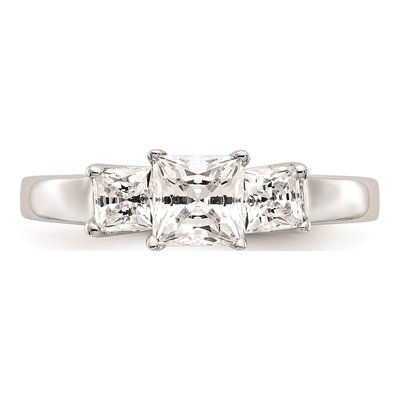 14K White Gold 3-Stone Diamond Setting Engagement Ring Mounting – view 5
