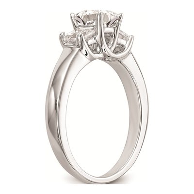 14K White Gold 3-Stone Diamond Setting Engagement Ring Mounting – view 7