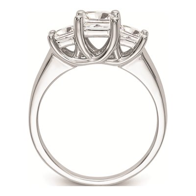 14K White Gold 3-Stone Diamond Engagement Ring Mounting – view 2