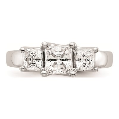 14K White Gold 3-Stone Diamond Engagement Ring Mounting – view 4