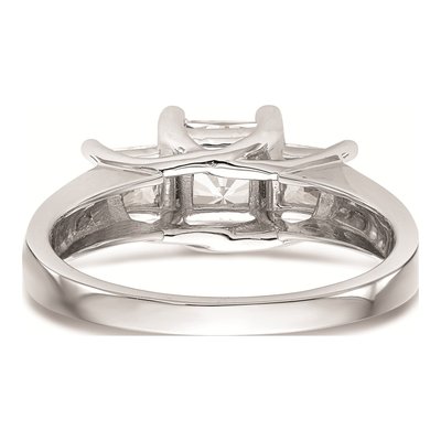 14K White Gold 3-Stone Diamond Engagement Ring Mounting – view 5
