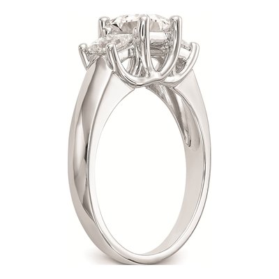 14K White Gold 3-Stone Diamond Engagement Ring Mounting – view 6