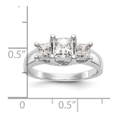 14K White Gold 3-Stone Diamond Engagement Ring Mounting – view 7