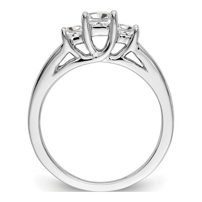 14K White Gold Diamond 3-Stone Engagement Ring Semi-Mount – view 3
