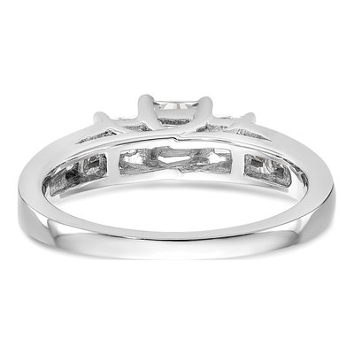 14K White Gold Diamond 3-Stone Engagement Ring Semi-Mount – view 6