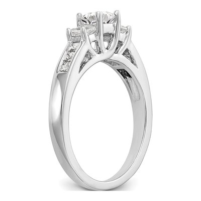 14K White Gold Diamond 3-Stone Engagement Ring Semi-Mount – view 7