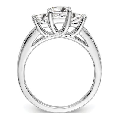 14K White Gold Diamond 3-Stone Engagement Ring Semi-Mount – view 2