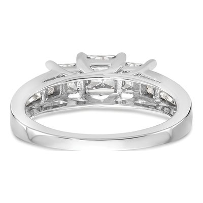 14K White Gold Diamond 3-Stone Engagement Ring Semi-Mount – view 5