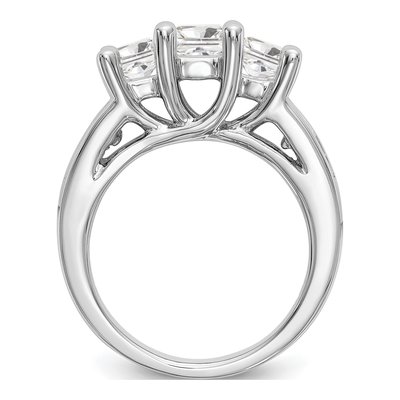 Platinum Diamond 3-Stone Engagement Ring Semi-Mount – view 2