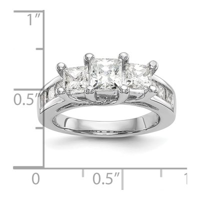 Platinum Diamond 3-Stone Engagement Ring Semi-Mount – view 4