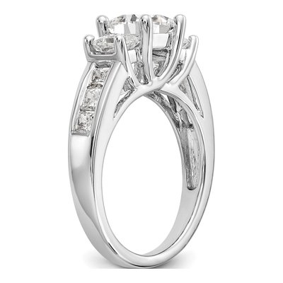Platinum Diamond 3-Stone Engagement Ring Semi-Mount – view 7