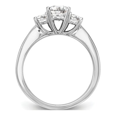 14K White Gold Diamond 3-Stone Engagement Ring Semi-Mount – view 2