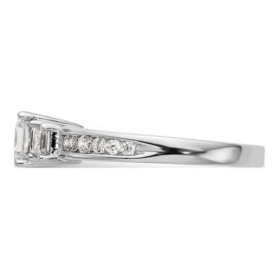 14K White Gold Diamond 3-Stone Engagement Ring Semi-Mount – view 3