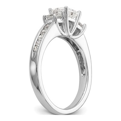 14K White Gold Diamond 3-Stone Engagement Ring Semi-Mount – view 5