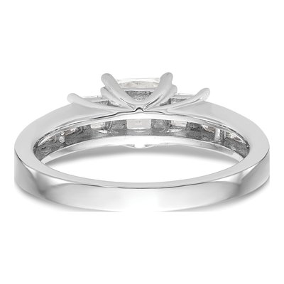 14K White Gold Diamond 3-Stone Engagement Ring Semi-Mount – view 6