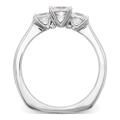 14K White Gold Diamond 3-Stone Engagement Ring Semi-Mount – view 2