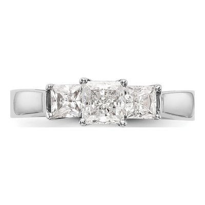 14K White Gold Diamond 3-Stone Engagement Ring Semi-Mount – view 4