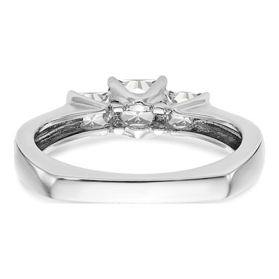 14K White Gold Diamond 3-Stone Engagement Ring Semi-Mount – view 5