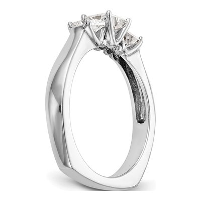 14K White Gold Diamond 3-Stone Engagement Ring Semi-Mount – view 6