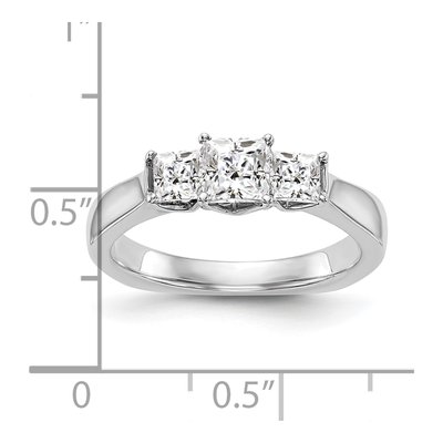 14K White Gold Diamond 3-Stone Engagement Ring Semi-Mount – view 7