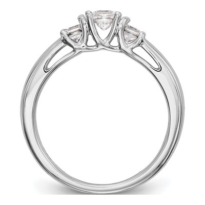 14K White Gold 3-Stone Engagement Ring Mounting – view 3