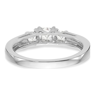 14K White Gold 3-Stone Engagement Ring Mounting – view 6