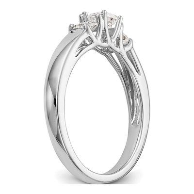 14K White Gold 3-Stone Engagement Ring Mounting – view 7