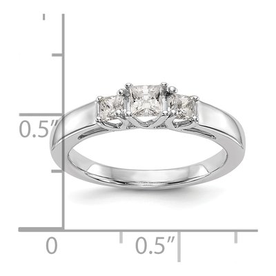 14K White Gold 3-Stone Engagement Ring – view 4