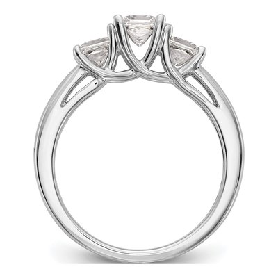 14K White Gold 3-Stone Engagement Ring Mounting – view 2