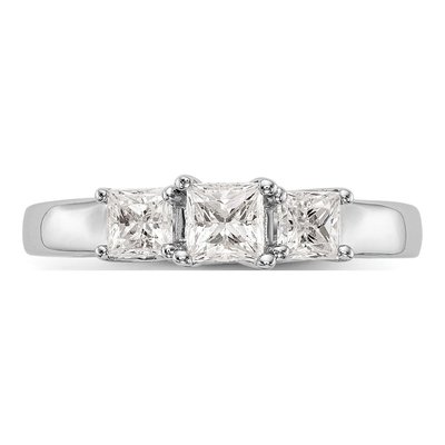 14K White Gold 3-Stone Engagement Ring Mounting – view 4