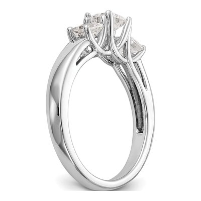 14K White Gold 3-Stone Engagement Ring Mounting – view 6