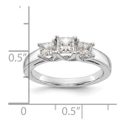 14K White Gold 3-Stone Engagement Ring Mounting – view 7