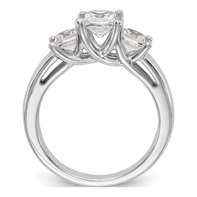 14K White Gold 3-Stone Engagement Ring Mounting – view 2