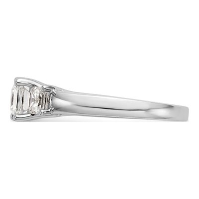 14K White Gold 3-Stone Engagement Ring Mounting – view 3