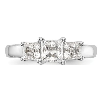 14K White Gold 3-Stone Engagement Ring Mounting – view 4