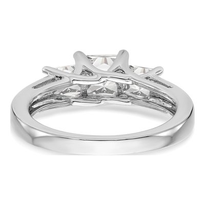 14K White Gold 3-Stone Engagement Ring Mounting – view 5