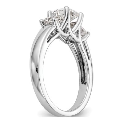 14K White Gold 3-Stone Engagement Ring Mounting – view 6