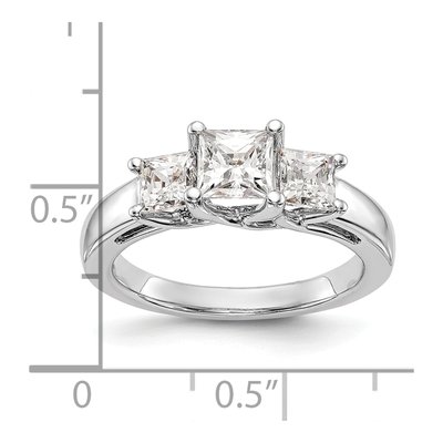 14K White Gold 3-Stone Engagement Ring Mounting – view 7