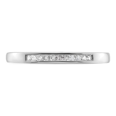 14K White Gold 1/6 ct tw Diamond Princess Channel Wedding Band – view 6