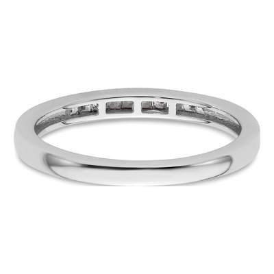 14K White Gold 1/6 ct tw Diamond Princess Channel Wedding Band – view 7