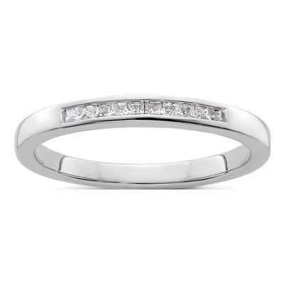 14K White Gold 1/6 ct tw Diamond Princess Channel Wedding Band