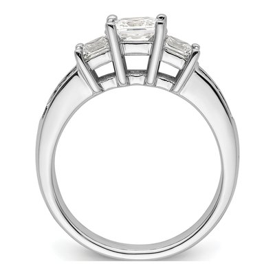 14K White Gold Diamond 3-Stone Engagement Ring Semi-Mount – view 3